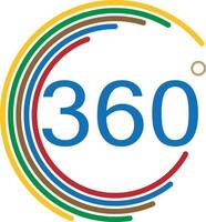 360-Grad-Winkelzeichen. Winkel 360-Grad-Symbol. 360-Grad-Zeichen