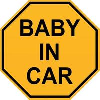baby i bil tecken på vit bakgrund. platt stil. baby i bil klistermärke tecken. vektor