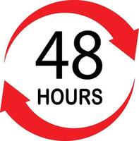 48 timmar på vit bakgrund. 48 timmars tecken. 48 timmars symbol. vektor