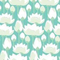 platt design lotusliljor decrataive seamless mönster. vektor illustration