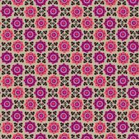 traditionelle asiatische teppichstickerei suzanne in pink und schwarz. usbekisches ethnisches dekoratives Blumenmotiv für Teppich, Stoff, Tischdecke vektor