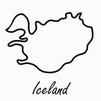 doodle frihandsritning av islandskarta. vektor