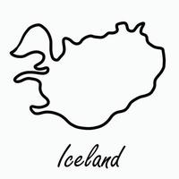 Gekritzel-Freihand-Zeichnung der Island-Karte. vektor