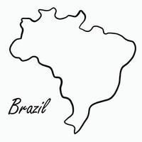 doodle frihandsritning av Brasilien karta. vektor