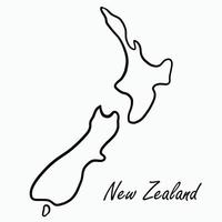 doodle frihandsritning av Nya Zeeland karta. vektor