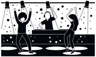 Nachtclub-Party-Konzepthintergrund, einfacher Stil