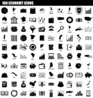 100 Economy-Icon-Set, einfacher Stil vektor