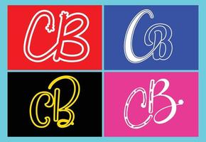 cb-logo, aufkleber, symbol und t-shirt-design-vorlage vektor