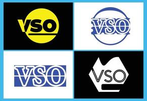 vso logotyp, klistermärke, ikon och t-shirt designmall vektor