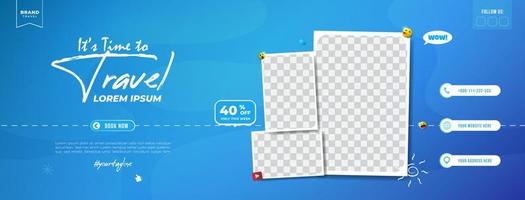 reiseförderung verkauf social media cover vorlage vektor