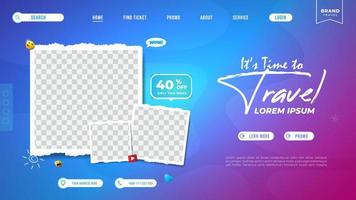 Zeit zu reisen Landingpage Vorlage vektor