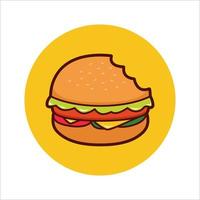 gebissene Hamburger-Burger-Vektorillustration vektor