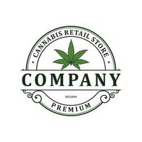 der Premium-Cannabis-Store-Logo-Vektor vektor