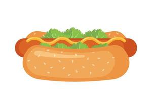 Hot-Dog-Symbol im flachen Stil isoliert auf weißem Hintergrund. Fast-Food-Symbol. Vektor-Illustration. vektor