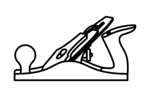 Jointer-Flugzeug-Symbol im Linienkunststil isoliert auf weißem Hintergrund. Zimmermannswerkzeug zum Formen von Holz. Vektor-Illustration. vektor