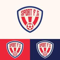 enkel minimalistisk design för sportfotbollssköldens logotyp vektor