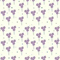 Blumennahtloses Muster mit lila Kamillenblüten und runden Flecken vektor