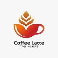 Kaffee Latte-Logo-Design vektor