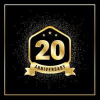 20 års jubileumsvektormall för gratulationskort, affisch, banderoll eller tryck. vektor eps10