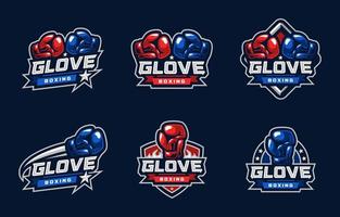 Logos für Handschuhboxsport vektor