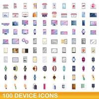 100 Gerätesymbole im Cartoon-Stil vektor