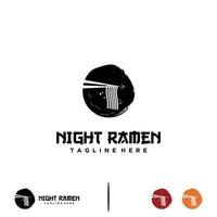 Ramen-Logo-Design-Illustration, Nacht-Ramen-Logo-Design-Symbol-Vorlage vektor