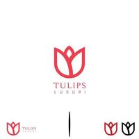 einfaches, elegantes, minimalistisches Tulpen-Logo-Design, modernes Konzept vektor