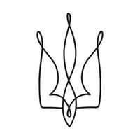 nationella ukrainska vektor symbol treudden ikon. handritad kalligrafi ukrainska statens vapen emblem svart färg illustration platt stil bild