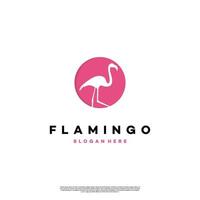 Rosa Flamingo-Logo-Designkonzept auf isoliertem Hintergrund, Symbolvorlage vektor