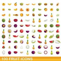 Obst Icons Set, Cartoon-Stil vektor