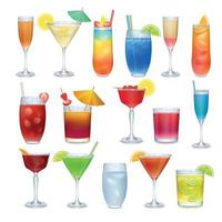 alkoholcocktails och andra dryckesset vektor