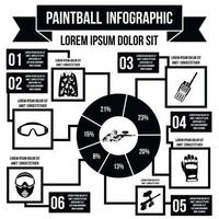 Paintball-Infografik, einfacher Stil vektor