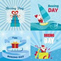 Boxing Day Banner-Set, flacher Stil vektor