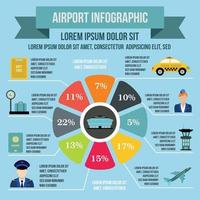 Flughafen-Infografik-Elemente, flacher Stil vektor