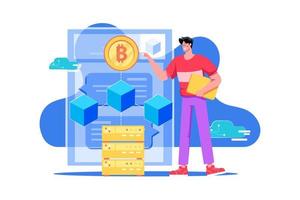 blockchain utveckling illustration koncept vektor