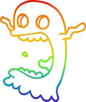 regnbågsgradient linjeteckning tecknad spöklik spöke vektor