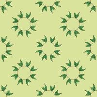 Nahtloser Hintergrund mit Kränzen aus grünen Blättern auf hellem Hintergrund. endloses Muster für Ihr Design. vektor