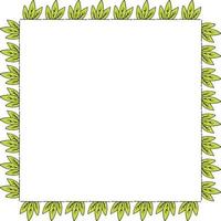 quadratischer Rahmen mit hellgrünen Blättern. isolierter Kranz auf weißem Hintergrund für Ihr Design vektor