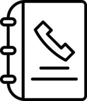 Symbol für die Vektorlinie des Telefonbuchs vektor