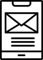 Symbol für die E-Mail-Vektorlinie vektor