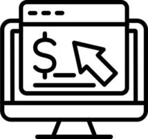 Symbol für Pay-per-Click-Vektorlinie vektor