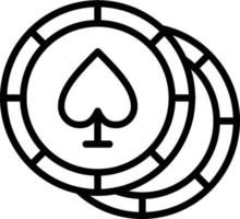 Symbol für die Vektorlinie von Pokerchips vektor