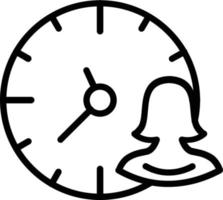Symbol für Zeitmanagement-Vektorlinie vektor