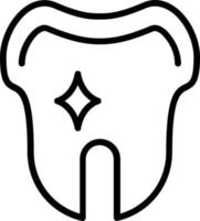 tand vektor linje ikon