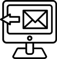 Symbol für E-Mail-Vektorlinie senden vektor