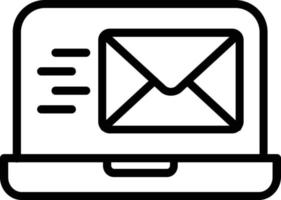 e-postmarknadsföring vektor linjeikon