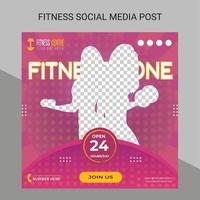 Fitness-Studio Social Media Post quadratische Banner-Vorlage vektor