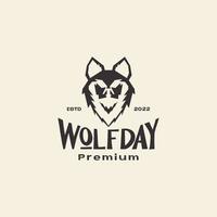 kopf wolf einfach vintage schwarz logo design vektorgrafik symbol symbol illustration kreative idee vektor