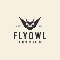 eule fliegen minimal hipster logo design vektorgrafik symbol symbol illustration kreative idee vektor