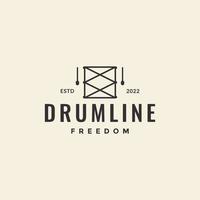 minimale linie trommeln hipster logo design vektorgrafik symbol symbol illustration kreative idee vektor